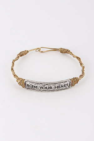 Antique Bless Your Heart ID Hinge Bracelet 5ECA6